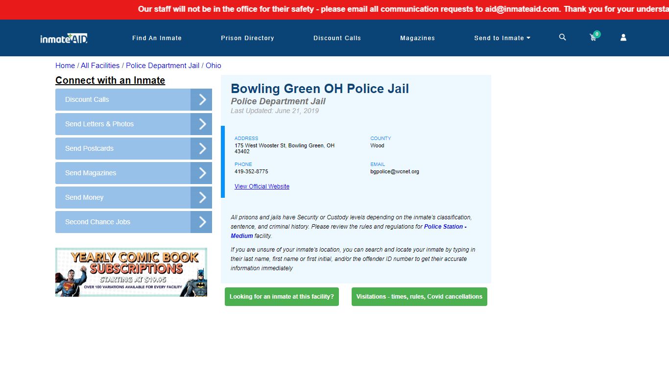 Bowling Green OH Police Jail & Inmate Search - Bowling ...